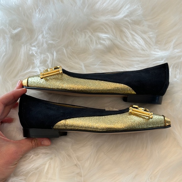 NWOT Vintage Enzo Albanese Roma Gold Coin Suede Embellished Flats size EU 36.5 - Picture 8 of 12